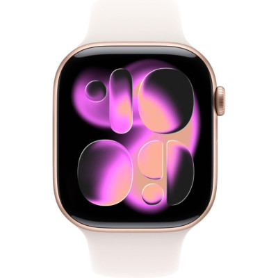 Apple Watch Series 11 GPS + Cellular 46mm Rose Gold Al. Case w. Light Blush Sport Band M/L (MFCJ4)