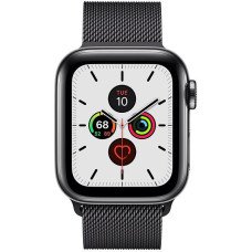 Apple Watch Series 5 LTE 40mm Space Black Stainless Steel Case w. Space Black Milanese Loop (MWX92)