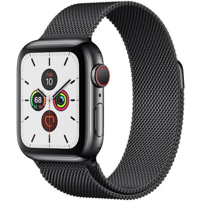 Apple Watch Series 5 LTE 40mm Space Black Stainless Steel Case w. Space Black Milanese Loop (MWX92)