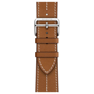 Apple Watch Hermes Series 9 GPS + Cellular, 45mm Silver Stainless Steel Case with Fauve Barenia calfskin Single Tour (MRQP3 + H0002581J34)