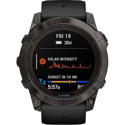 Garmin Fenix 7X Pro Sapphire Solar Carbon Gray DLC Titanium with Black Band (010-02778-54)