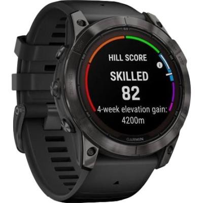 Garmin Fenix 7X Pro Sapphire Solar Carbon Gray DLC Titanium with Black Band (010-02778-54)