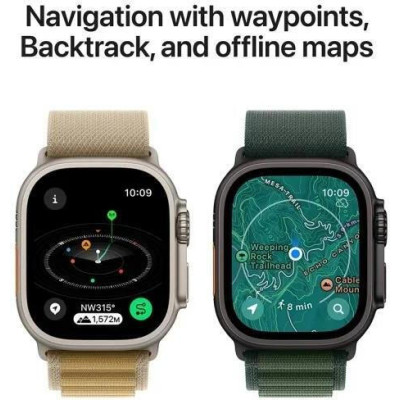 Apple Watch Ultra 2 GPS + Cellular 49mm Black Titan. Case w. Black Trail Loop - M/L (MX4V3)