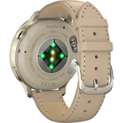 Garmin Venu 4 41 mm Lunar Gold with Light Sand Leather Band (010-03013-03)