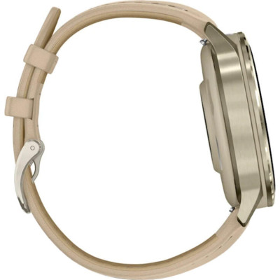 Garmin Venu 4 41 mm Lunar Gold with Light Sand Leather Band (010-03013-03)