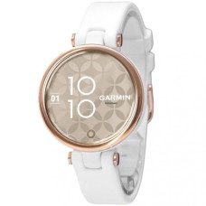 Garmin Lily Cream Gold Bezel with White Case and Silicone Band (010-02384-10)