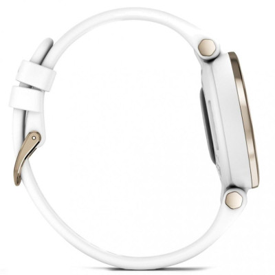 Garmin Lily Cream Gold Bezel with White Case and Silicone Band (010-02384-10)