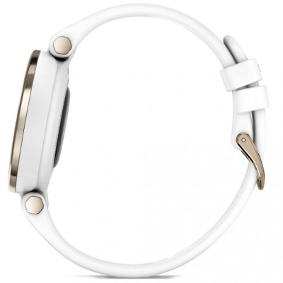 Garmin Lily Cream Gold Bezel with White Case and Silicone Band (010-02384-10)