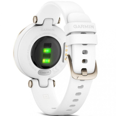 Garmin Lily Cream Gold Bezel with White Case and Silicone Band (010-02384-10)
