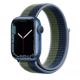 Apple Watch Series 7 GPS 41mm Blue Aluminum Case With Abyss Blue/Moss Green Sport Loop (MKNH3)