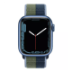Apple Watch Series 7 GPS 41mm Blue Aluminum Case With Abyss Blue/Moss Green Sport Loop (MKNH3)