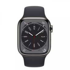 Apple Watch Series 8 GPS + Cellular 41mm Graphite S. Steel Case w. Midnight S. Band (MNJJ3)