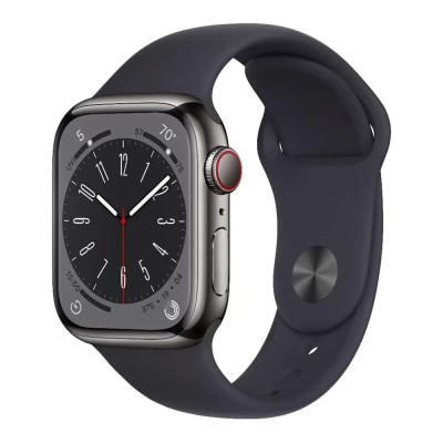 Apple Watch Series 8 GPS + Cellular 41mm Graphite S. Steel Case w. Midnight S. Band (MNJJ3)