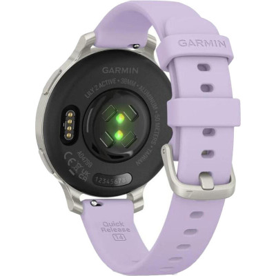 Garmin Lily 2 Active Silver with Purple Jasmine Silicone Band (010-02891-01)