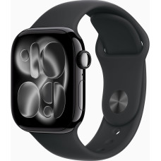 Apple Watch Series 11 GPS 42mm Jet Black Alu. Case w. Black S. Band - S/M (MEQT4)