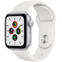 Apple Watch SE 2 GPS 40mm Silver Aluminum Case with White Sport Band (MNJV3)