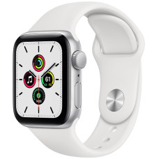 Apple Watch SE 2 GPS 40mm Silver Aluminum Case with White Sport Band (MNJV3)