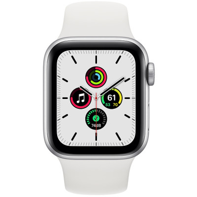Apple Watch SE 2 GPS 40mm Silver Aluminum Case with White Sport Band (MNJV3)