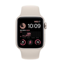 Apple Watch SE 2 GPS 40mm Starlight Aluminum Case with Starlight Sport Band (MNJP3)