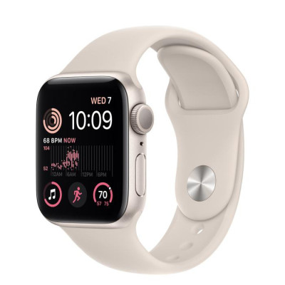Apple Watch SE 2 GPS 40mm Starlight Aluminum Case with Starlight Sport Band (MNJP3)