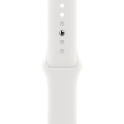Apple Watch SE 2 GPS + Cellular 44mm Silver Aluminum Case with White Sport Band - M/L (MNU63)