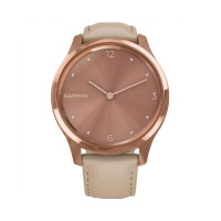 Garmin Vivomove Luxe 18K Rose Gold PVD Stainless Steel w. Light Sand Italian Leather B. (010-02241-01)