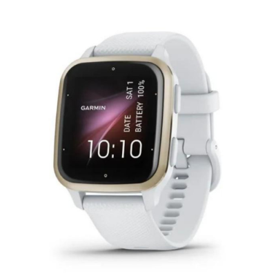 Garmin Venu Sq 2 Cream Gold Aluminum Bezel with White Case and Silicone Band (010-02701-01/11)