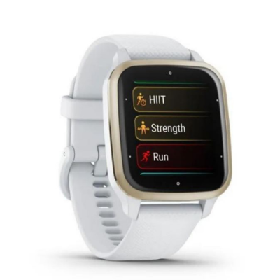 Garmin Venu Sq 2 Cream Gold Aluminum Bezel with White Case and Silicone Band (010-02701-01/11)