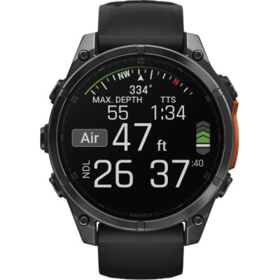 Garmin Fenix 8 51mm AMOLED Slate Gray with Black Silicone Band (010-02905-00)