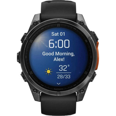 Garmin Fenix 8 51mm AMOLED Slate Gray with Black Silicone Band (010-02905-00)