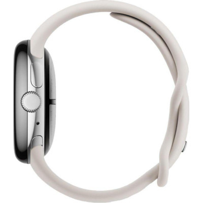 Google Pixel Watch 3 41 mm Wi-Fi Polished Silver Aluminum Case/Porcelain Active Band