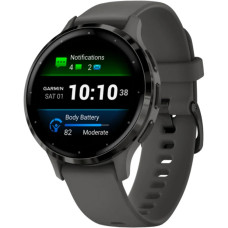 Garmin Venu 3S Slate S. Steel Bezel w. Pebble Gray Case and S. Band (010-02785-00)
