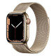 Apple Watch Series 7 GPS + Cellular 45mm Gold Stainless Steel Case with Gold Milanese Loop (MKJG3)