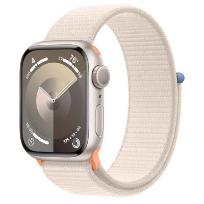 Apple Watch Series 9 GPS 45mm Starlight Aluminum Case w. Starlight Sport Loop (MR983)