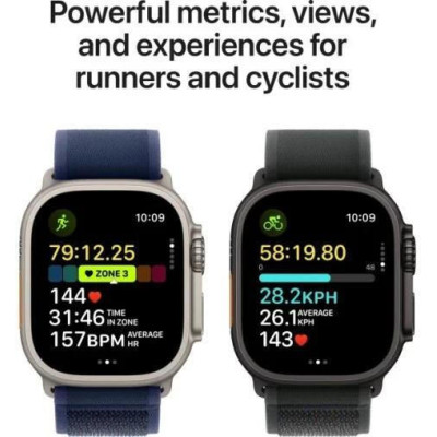 Apple Watch Ultra 2 GPS + Cellular 49mm Natural Titan. Case w. Blue Trail Loop - S/M (MX4J3)