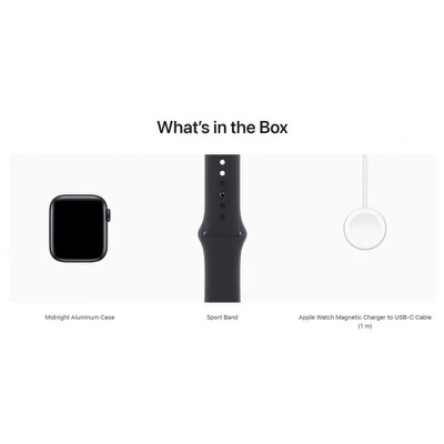 Apple Watch SE 2 GPS 44mm Midnight Aluminum Case w. Midnight S. Band M/L (MNTG3)