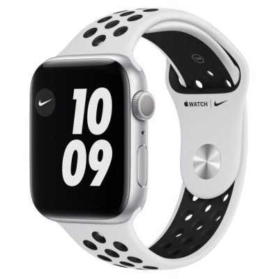 Apple Watch Nike Series 6 GPS 44mm Silver Aluminum Case w. Pure Platinum/Black Nike Sport B. (MG293)