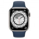 Apple Watch Series 7 LTE 45mm Silver Titanium Case w. Abyss Blue Sport Band (ML8W3+MKUWA3)