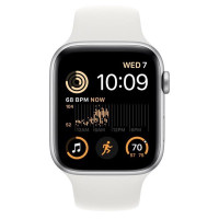 Apple Watch SE 2 GPS + Cellular 40mm Silver Aluminum Case with White Sport Band (MNPP3)