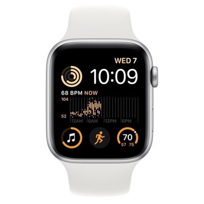 Apple Watch SE 2 GPS + Cellular 40mm Silver Aluminum Case with White Sport Band (MNPP3)