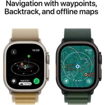 Apple Watch Ultra 2 GPS + Cellular 49mm Natural Titan. Case w. Tan Alpine Loop - Small (MX4E3)