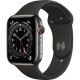 Apple Watch Series 6 GPS + Cellular 44mm Graphite Stainless Steel Case with Black Sport Band (M07Q3, M09H3)