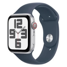 Apple Watch SE (2023) GPS + Cellular 44mm Silver Aluminium Case with Storm Blue Sport Band - M/L (MRHJ3)