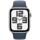 Apple Watch SE (2023) GPS + Cellular 44mm Silver Aluminium Case with Storm Blue Sport Band - M/L (MRHJ3)