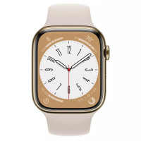 Apple Watch Series 8 GPS + Cellular 45mm Gold S. Steel Case w. Starlight S. Band (MNKM3)
