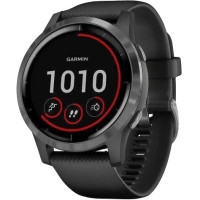 Garmin vivoactive 4 Slate Stainless Steel Bezel w. Black and Silicone B. (010-02174-11)
