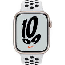 Apple Watch Nike Series 7 GPS 45mm Starlight Aluminum Case w. Pure Platinum/Black Nike Sport Band (MKNA3)