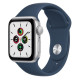 Apple Watch SE GPS 40mm Silver Aluminium Case with Abyss Blue Sport Band MTNY3 US