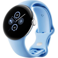Google Pixel Watch 2 Polished Silver Aluminum Case / Bay Active Band