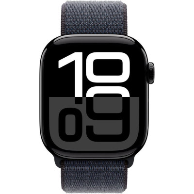 Apple Watch Series 10 GPS 42mm Jet Black Aluminum Case w. Ink Sport Loop (MWWG3)